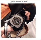 Genuine Leather Boston Bag with Embroidery - Medium