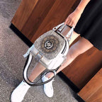 Super Hot Hot Rhinestone Backpack Women's 2025 New Fashion Women's Backpack High-end Genuine Leather Crossbody Bag Light Luxury