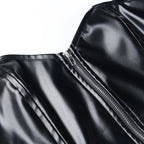 Punk Faux Leather Cropped Jacket with Rivets - Women's Streetwear