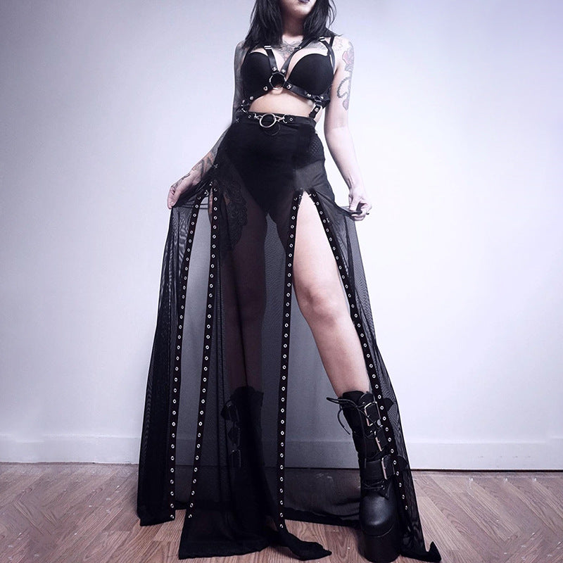 Punk Faux Leather Cropped Jacket with Rivets - Women's Streetwear