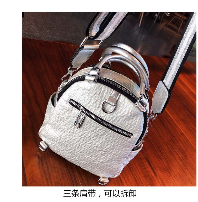 Genuine Leather Boston Bag with Embroidery - Medium