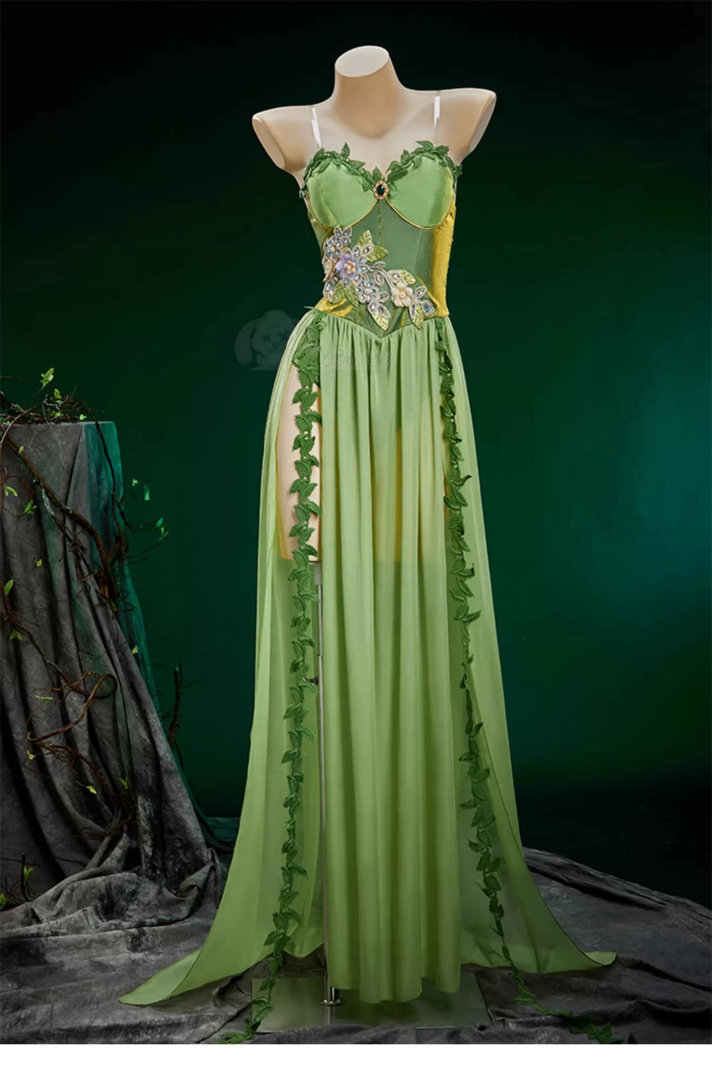 Pamela Lillian Isley Cosplay Ivy Cosplay Costume Doujin Elven Outfit Long Dress Medieval Vintage For Hallowmas Party