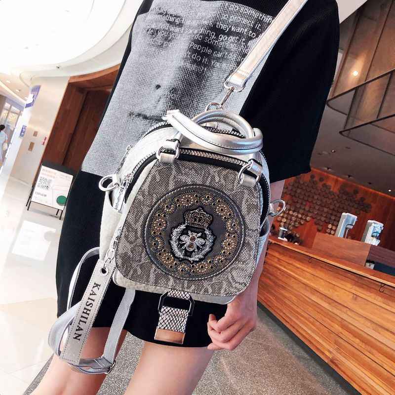 Super Hot Hot Rhinestone Backpack Women's 2025 New Fashion Women's Backpack High-end Genuine Leather Crossbody Bag Light Luxury