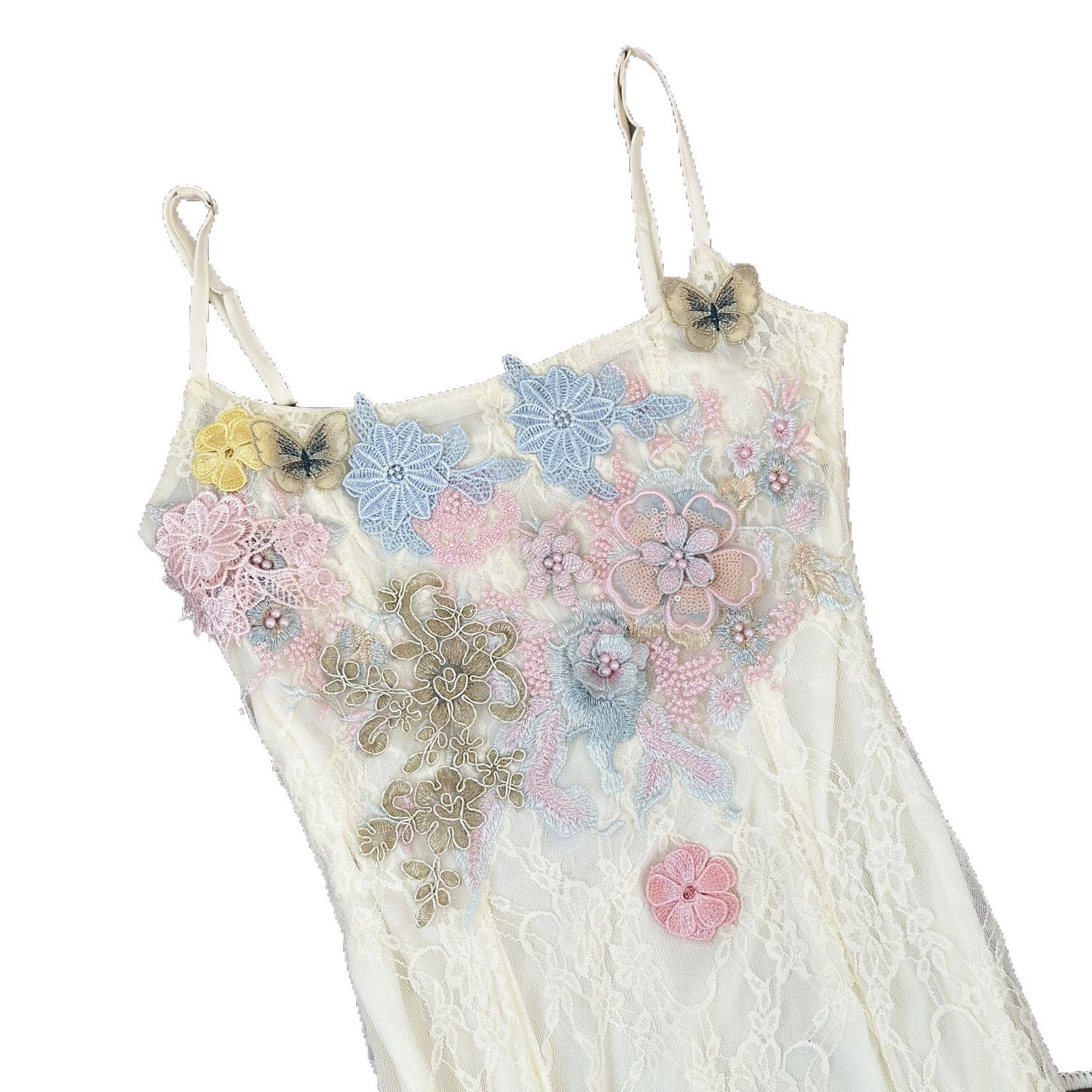 Yuji Girl Flower Lace Mesh - Fishtail dress 2025 Summer SS69