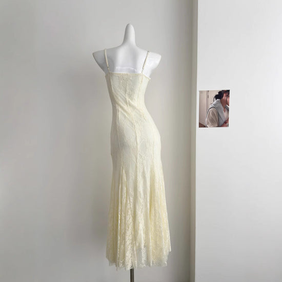 Yuji Girl Flower Lace Mesh - Fishtail dress 2025 Summer SS69