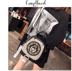 Genuine Leather Boston Bag with Embroidery - Medium