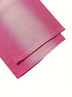 Ombre Washed Pinkish Red Loose Fit Y2K Retro Streetwear Jeans, Women's Denim Jeans & Clothing - SS69