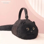 One Shoulder Bag Female Design Small Man Messenger Bag Versatile Hand Made Autumn and Winter Plush Cute Cat Bag SS69