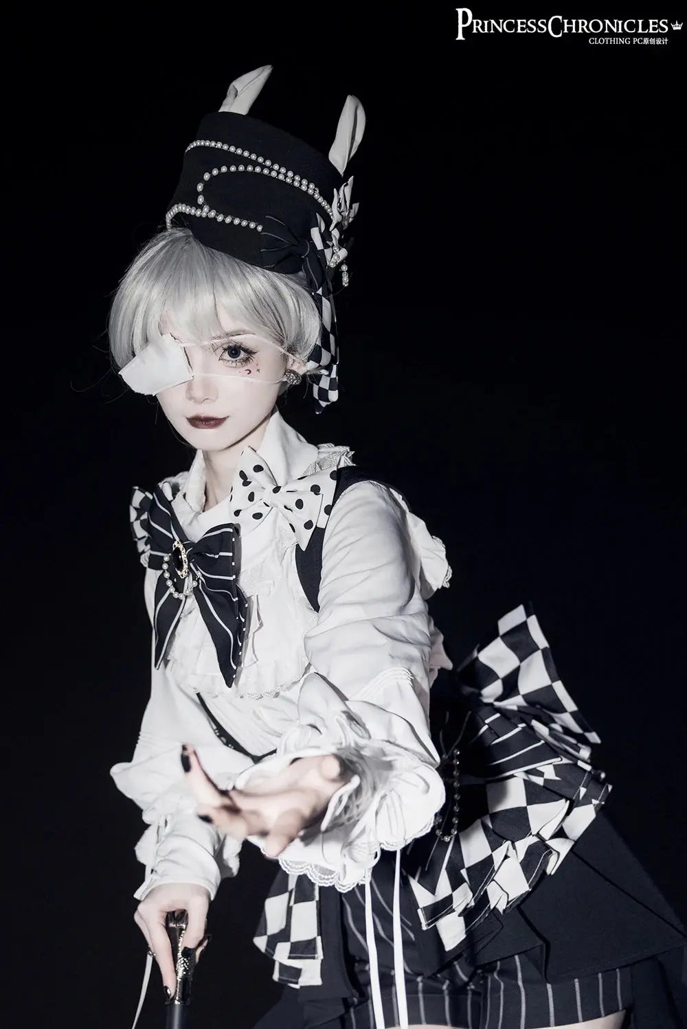 Ouji Outfit Cool Lolita Waist Cincher w. High Low Skirt by Princess Chronicles ~ Rabbit Theater Corset Costume Ouji Lolita Blous - SS69