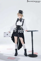 Ouji Outfit Cool Lolita Waist Cincher w. High Low Skirt by Princess Chronicles ~ Rabbit Theater Corset Costume Ouji Lolita Blous - SS69