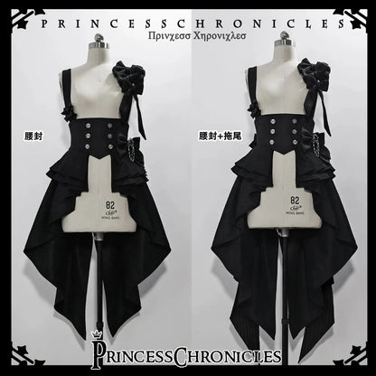 Ouji Outfit Cool Lolita Waist Cincher w. High Low Skirt by Princess Chronicles ~ Rabbit Theater Corset Costume Ouji Lolita Blous - SS69