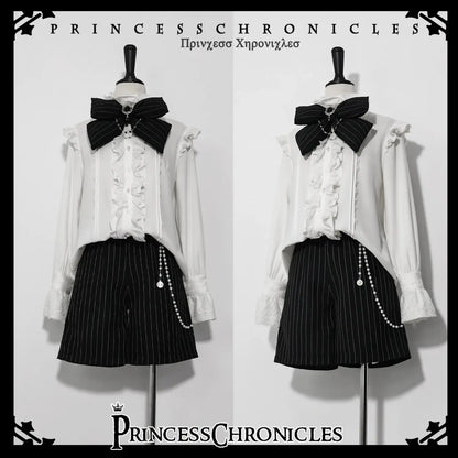 Ouji Outfit Cool Lolita Waist Cincher w. High Low Skirt by Princess Chronicles ~ Rabbit Theater Corset Costume Ouji Lolita Blous - SS69