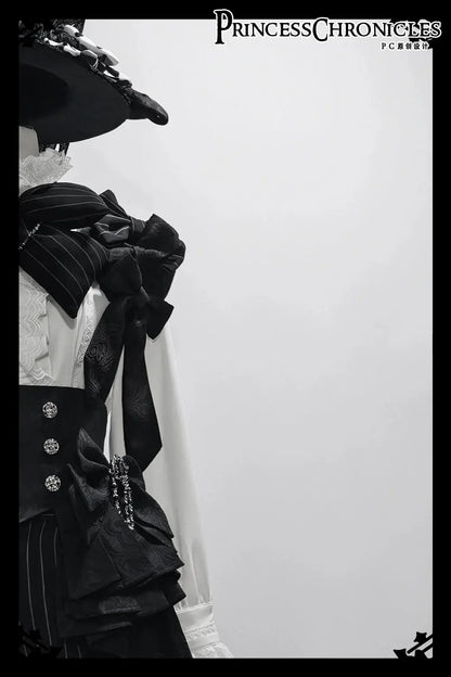 Ouji Outfit Cool Lolita Waist Cincher w. High Low Skirt by Princess Chronicles ~ Rabbit Theater Corset Costume Ouji Lolita Blous - SS69