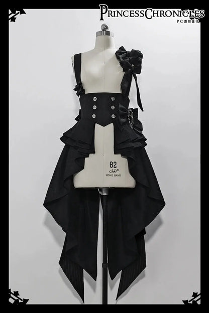 Ouji Outfit Cool Lolita Waist Cincher w. High Low Skirt by Princess Chronicles ~ Rabbit Theater Corset Costume Ouji Lolita Blous - SS69