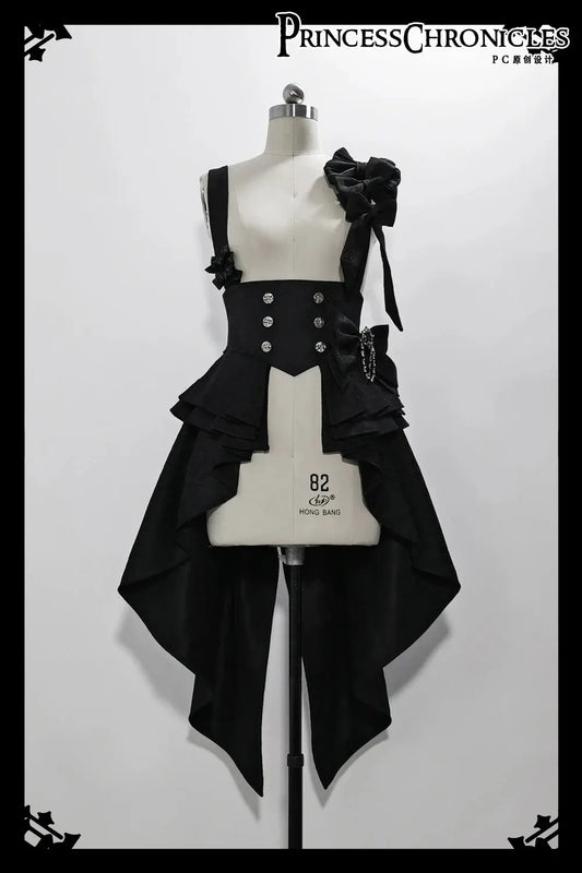 Ouji Outfit Cool Lolita Waist Cincher w. High Low Skirt by Princess Chronicles ~ Rabbit Theater Corset Costume Ouji Lolita Blous - SS69