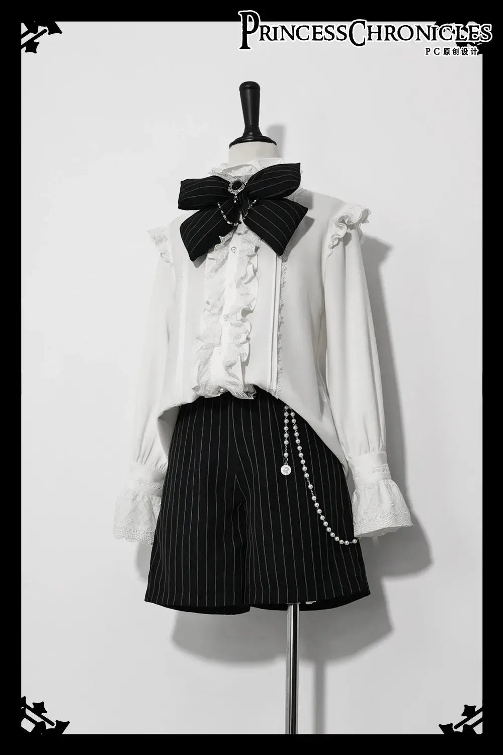 Ouji Outfit Cool Lolita Waist Cincher w. High Low Skirt by Princess Chronicles ~ Rabbit Theater Corset Costume Ouji Lolita Blous SS69