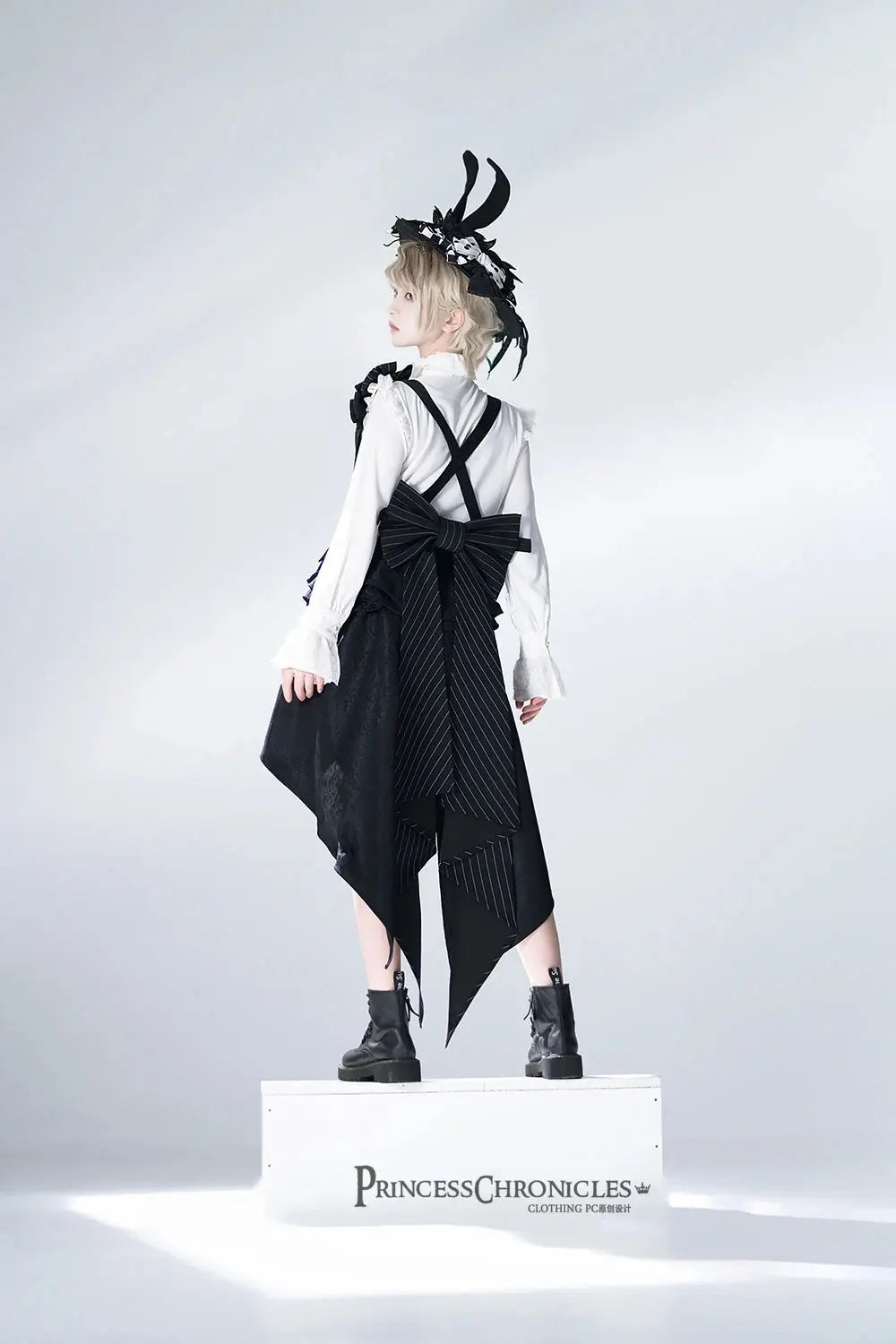Ouji Outfit Cool Lolita Waist Cincher w. High Low Skirt by Princess Chronicles ~ Rabbit Theater Corset Costume Ouji Lolita Blous SS69