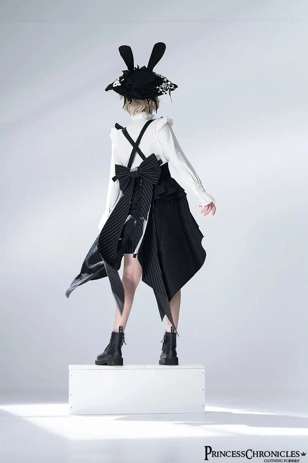 Ouji Outfit Cool Lolita Waist Cincher w. High Low Skirt by Princess Chronicles ~ Rabbit Theater Corset Costume Ouji Lolita Blous SS69