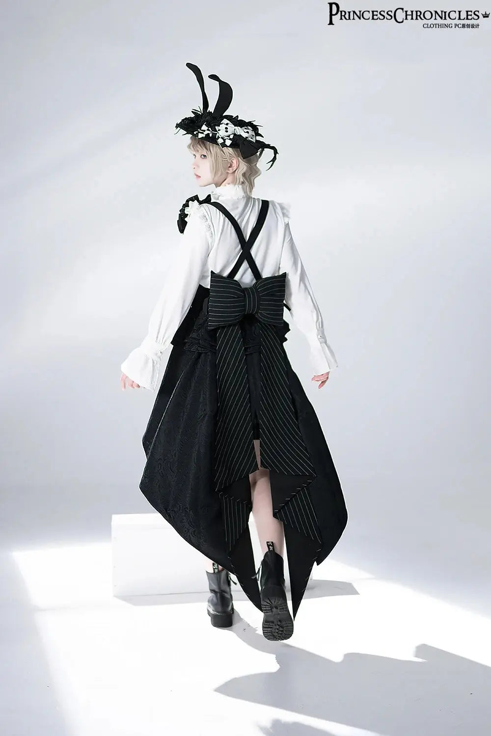 Ouji Outfit Cool Lolita Waist Cincher w. High Low Skirt by Princess Chronicles ~ Rabbit Theater Corset Costume Ouji Lolita Blous SS69