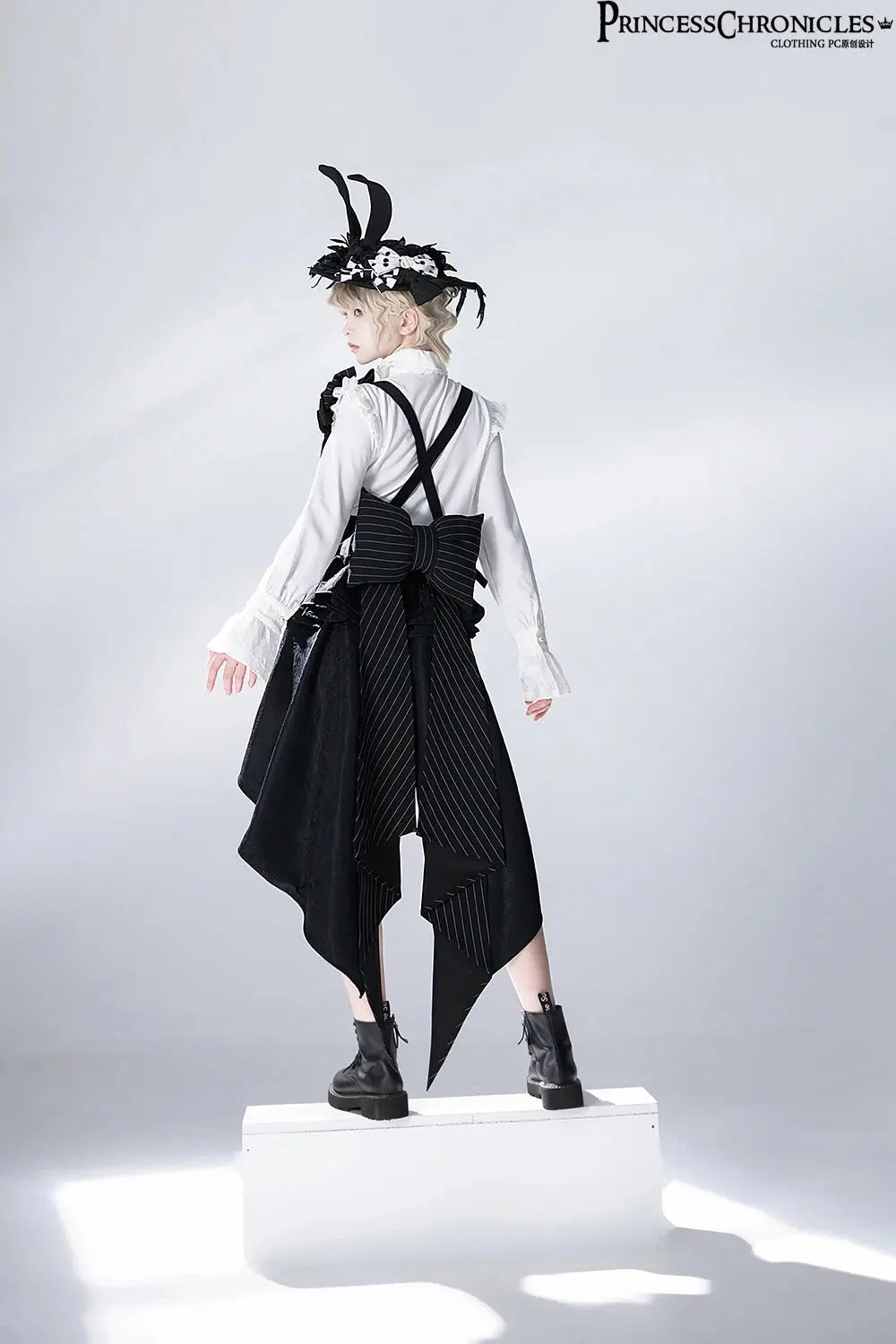 Ouji Outfit Cool Lolita Waist Cincher w. High Low Skirt by Princess Chronicles ~ Rabbit Theater Corset Costume Ouji Lolita Blous SS69