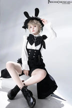 Ouji Outfit Cool Lolita Waist Cincher w. High Low Skirt by Princess Chronicles ~ Rabbit Theater Corset Costume Ouji Lolita Blous SS69