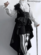 Ouji Outfit Cool Lolita Waist Cincher w. High Low Skirt by Princess Chronicles ~ Rabbit Theater Corset Costume Ouji Lolita Blous SS69