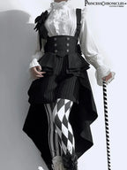Ouji Outfit Cool Lolita Waist Cincher w. High Low Skirt by Princess Chronicles ~ Rabbit Theater Corset Costume Ouji Lolita Blous SS69