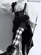 Ouji Outfit Cool Lolita Waist Cincher w. High Low Skirt by Princess Chronicles ~ Rabbit Theater Corset Costume Ouji Lolita Blous SS69
