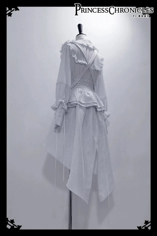 Ouji Outfit Cool Lolita Waist Cincher w. High Low Skirt by Princess Chronicles ~ Rabbit Theater Corset Costume Ouji Lolita Blous SS69