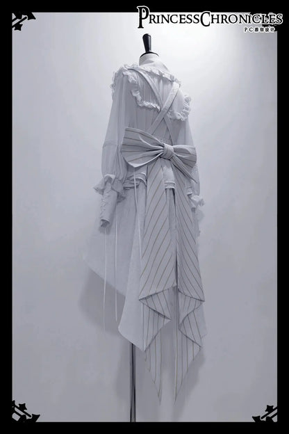 Ouji Outfit Cool Lolita Waist Cincher w. High Low Skirt by Princess Chronicles ~ Rabbit Theater Corset Costume Ouji Lolita Blous SS69