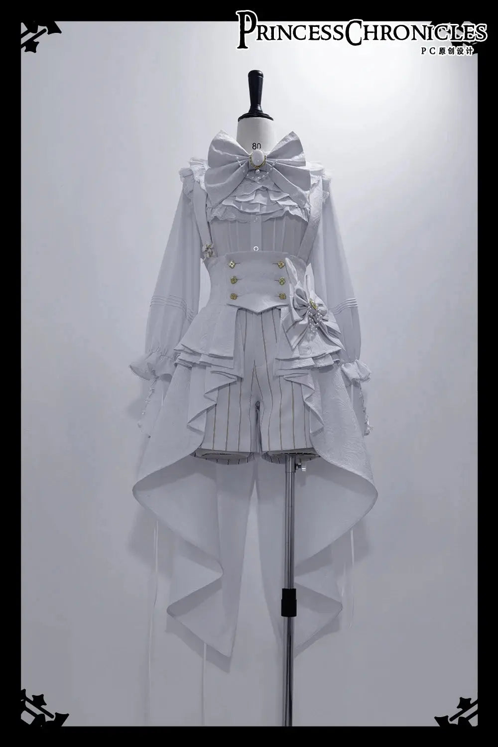 Ouji Outfit Cool Lolita Waist Cincher w. High Low Skirt by Princess Chronicles ~ Rabbit Theater Corset Costume Ouji Lolita Blous SS69