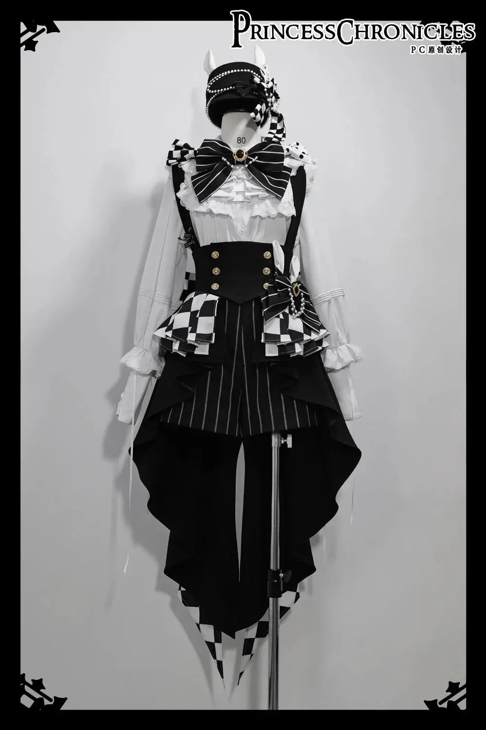 Ouji Outfit Cool Lolita Waist Cincher w. High Low Skirt by Princess Chronicles ~ Rabbit Theater Corset Costume Ouji Lolita Blous SS69