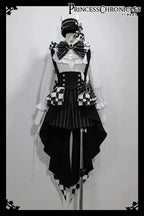 Ouji Outfit Cool Lolita Waist Cincher w. High Low Skirt by Princess Chronicles ~ Rabbit Theater Corset Costume Ouji Lolita Blous SS69
