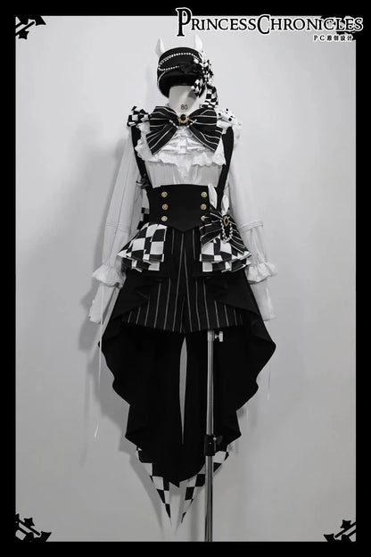 Ouji Outfit Cool Lolita Waist Cincher w. High Low Skirt by Princess Chronicles ~ Rabbit Theater Corset Costume Ouji Lolita Blous SS69