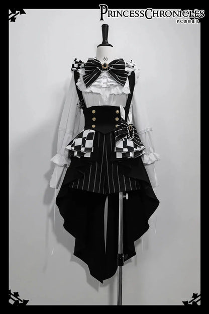Ouji Outfit Cool Lolita Waist Cincher w. High Low Skirt by Princess Chronicles ~ Rabbit Theater Corset Costume Ouji Lolita Blous SS69