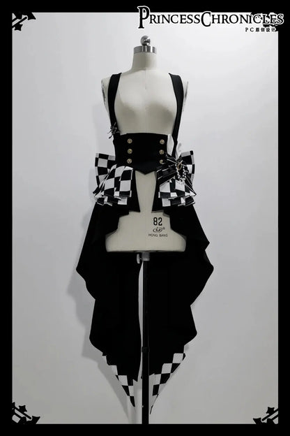 Ouji Outfit Cool Lolita Waist Cincher w. High Low Skirt by Princess Chronicles ~ Rabbit Theater Corset Costume Ouji Lolita Blous SS69