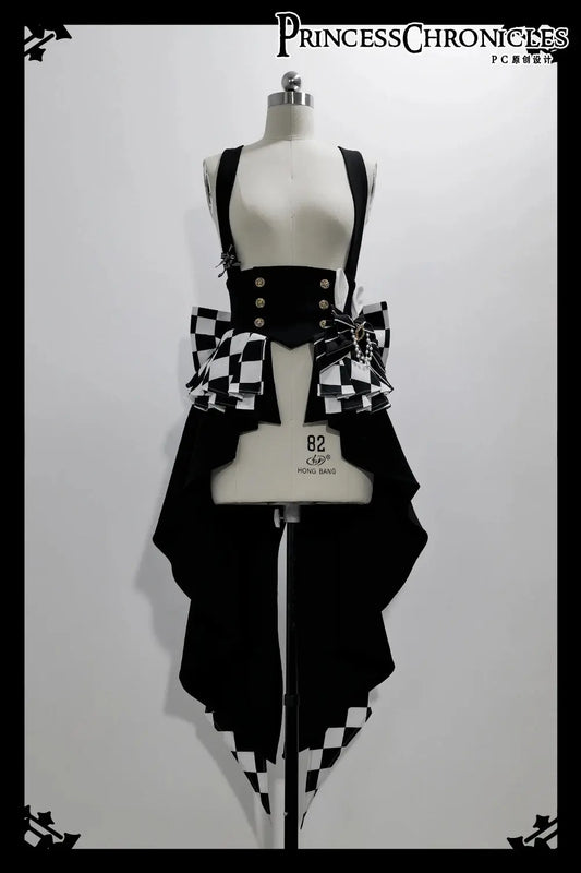 Ouji Outfit Cool Lolita Waist Cincher w. High Low Skirt by Princess Chronicles ~ Rabbit Theater Corset Costume Ouji Lolita Blous SS69