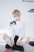 Ouji Outfit Cool Lolita Waist Cincher w. High Low Skirt by Princess Chronicles ~ Rabbit Theater Corset Costume Ouji Lolita Blous SS69