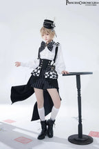 Ouji Outfit Cool Lolita Waist Cincher w. High Low Skirt by Princess Chronicles ~ Rabbit Theater Corset Costume Ouji Lolita Blous SS69