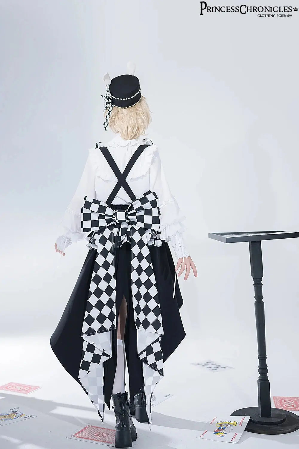 Ouji Outfit Cool Lolita Waist Cincher w. High Low Skirt by Princess Chronicles ~ Rabbit Theater Corset Costume Ouji Lolita Blous SS69