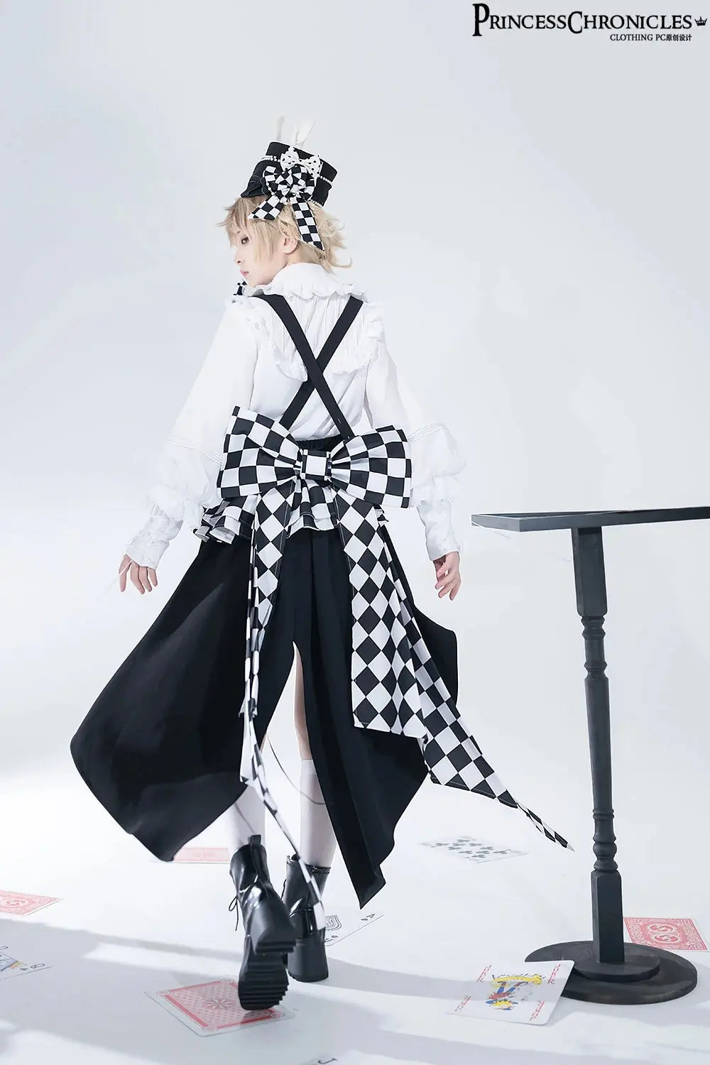 Ouji Outfit Cool Lolita Waist Cincher w. High Low Skirt by Princess Chronicles ~ Rabbit Theater Corset Costume Ouji Lolita Blous SS69