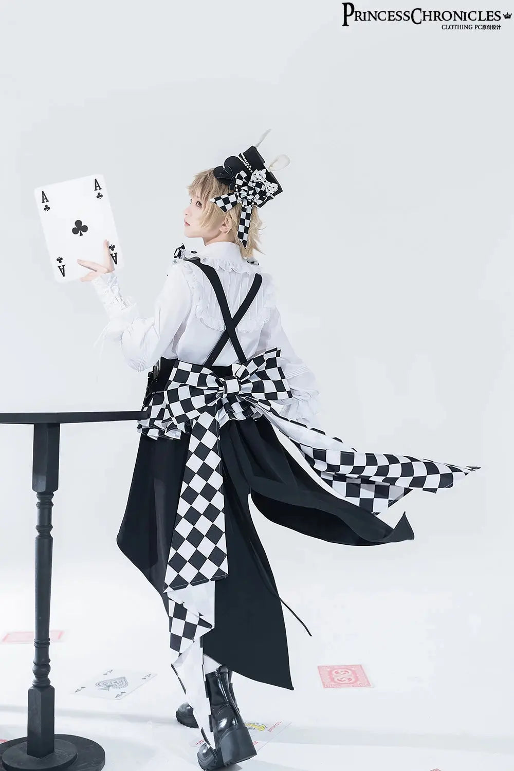 Ouji Outfit Cool Lolita Waist Cincher w. High Low Skirt by Princess Chronicles ~ Rabbit Theater Corset Costume Ouji Lolita Blous SS69