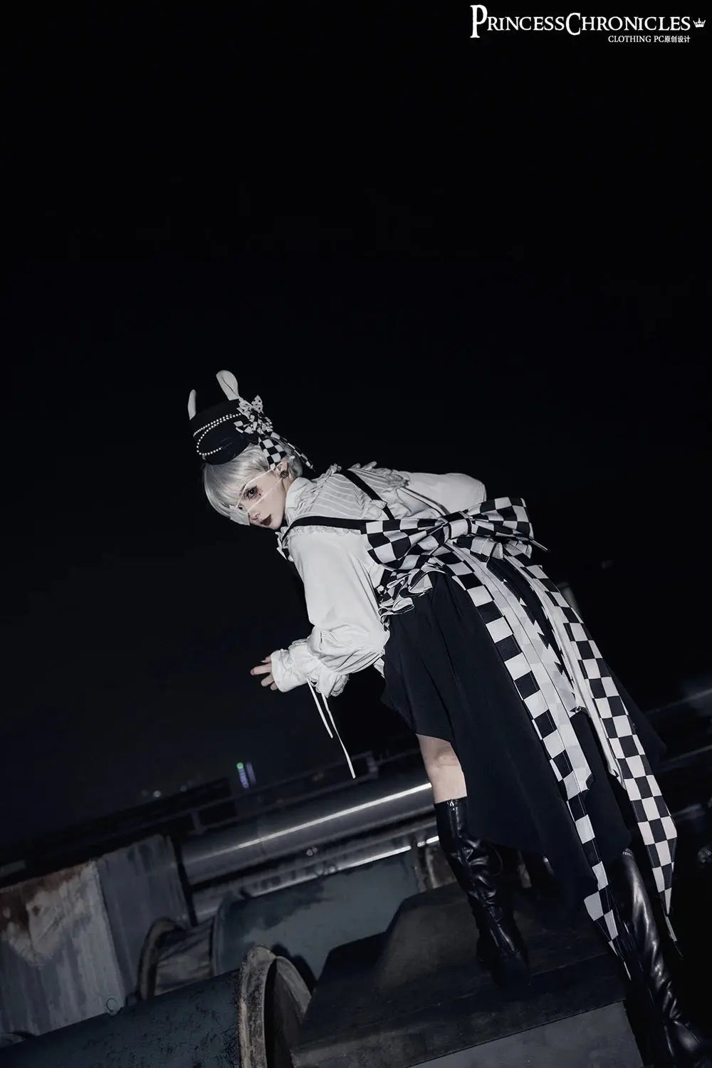 Ouji Outfit Cool Lolita Waist Cincher w. High Low Skirt by Princess Chronicles ~ Rabbit Theater Corset Costume Ouji Lolita Blous SS69