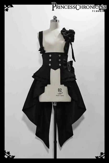 Ouji Outfit Cool Lolita Waist Cincher w. High Low Skirt by Princess Chronicles ~ Rabbit Theater Corset Costume Ouji Lolita Blous - SS69