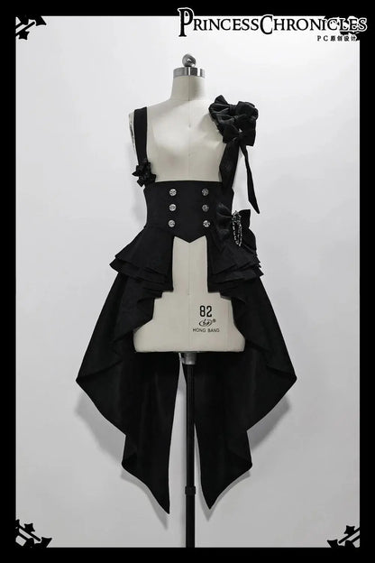 Ouji Outfit Cool Lolita Waist Cincher w. High Low Skirt by Princess Chronicles ~ Rabbit Theater Corset Costume Ouji Lolita Blous - SS69