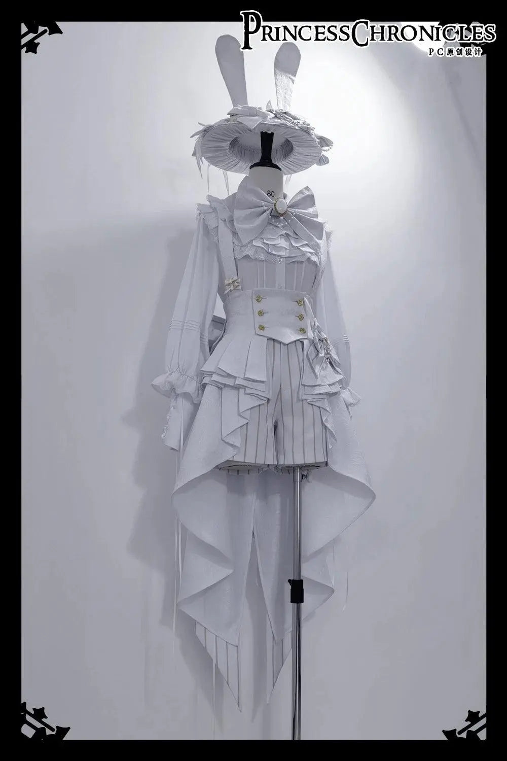 Ouji Outfit Cool Lolita Waist Cincher w. High Low Skirt by Princess Chronicles ~ Rabbit Theater Corset Costume Ouji Lolita Blous SS69