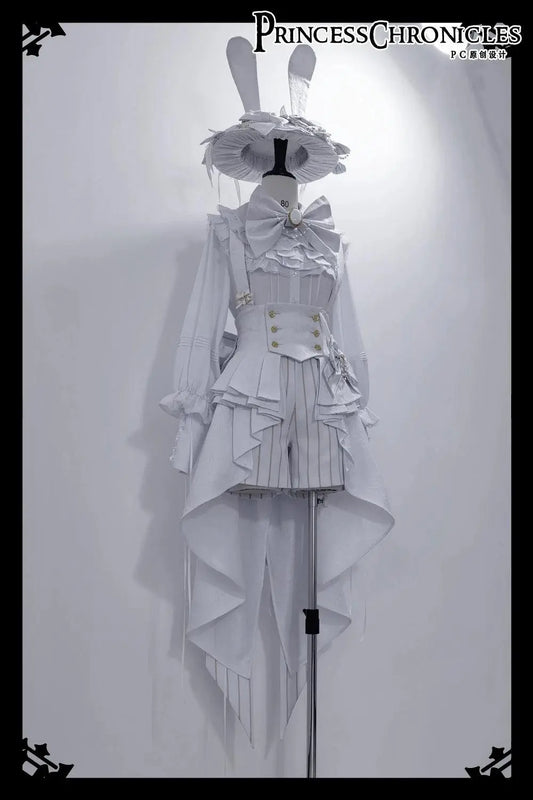 Ouji Outfit Cool Lolita Waist Cincher w. High Low Skirt by Princess Chronicles ~ Rabbit Theater Corset Costume Ouji Lolita Blous SS69