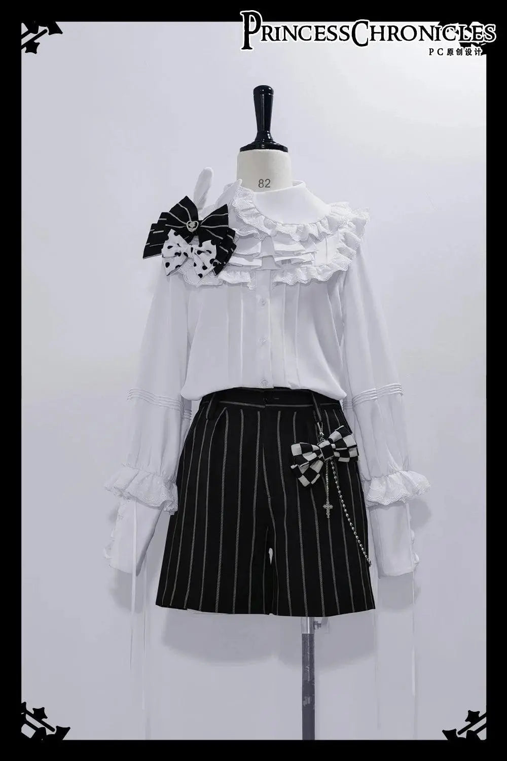 Ouji Outfit Cool Lolita Waist Cincher w. High Low Skirt by Princess Chronicles ~ Rabbit Theater Corset Costume Ouji Lolita Blous SS69