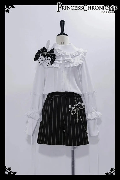 Ouji Outfit Cool Lolita Waist Cincher w. High Low Skirt by Princess Chronicles ~ Rabbit Theater Corset Costume Ouji Lolita Blous SS69