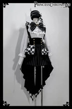Ouji Outfit Cool Lolita Waist Cincher w. High Low Skirt by Princess Chronicles ~ Rabbit Theater Corset Costume Ouji Lolita Blous SS69